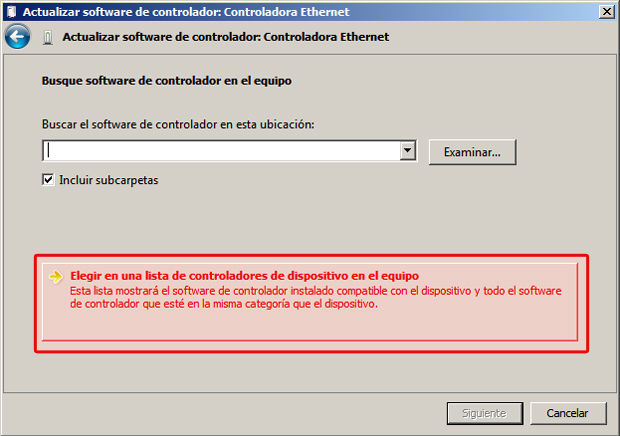 Paso 4: Instalar driver placa base Intel DH61WW en Windows Server 2008